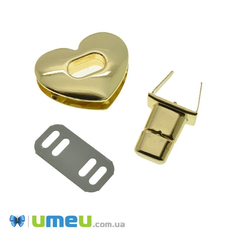 Замок для сумки поворотный, 32х26 мм, Золото (BAG-042137)