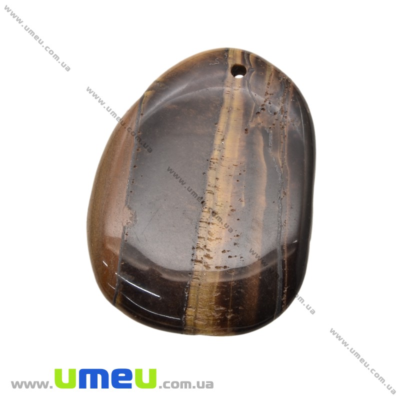 Підвіска з натурального каменю, Тигрове око, 41х31 мм (POD-022097)