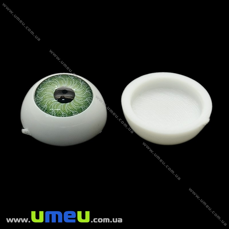 Глазки клеевые для кукол, 12 мм, Зеленые (DIF-023225)