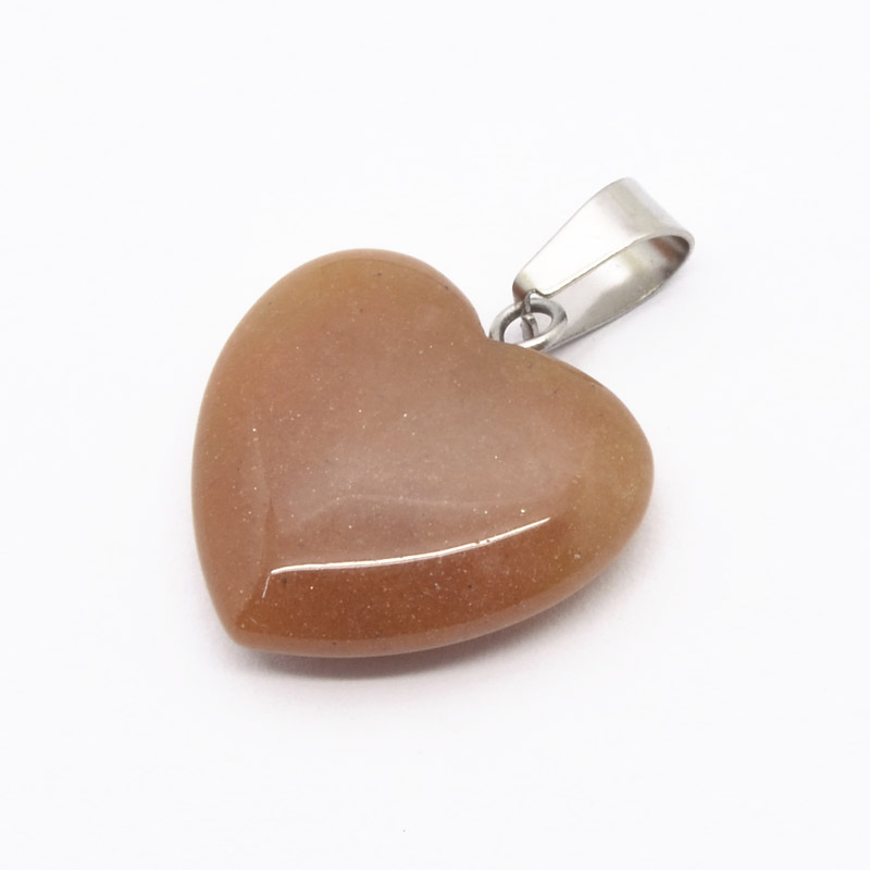 Підвіска Серце, Натур. камінь Нефрит топаз, 20х20 мм (POD-054351)