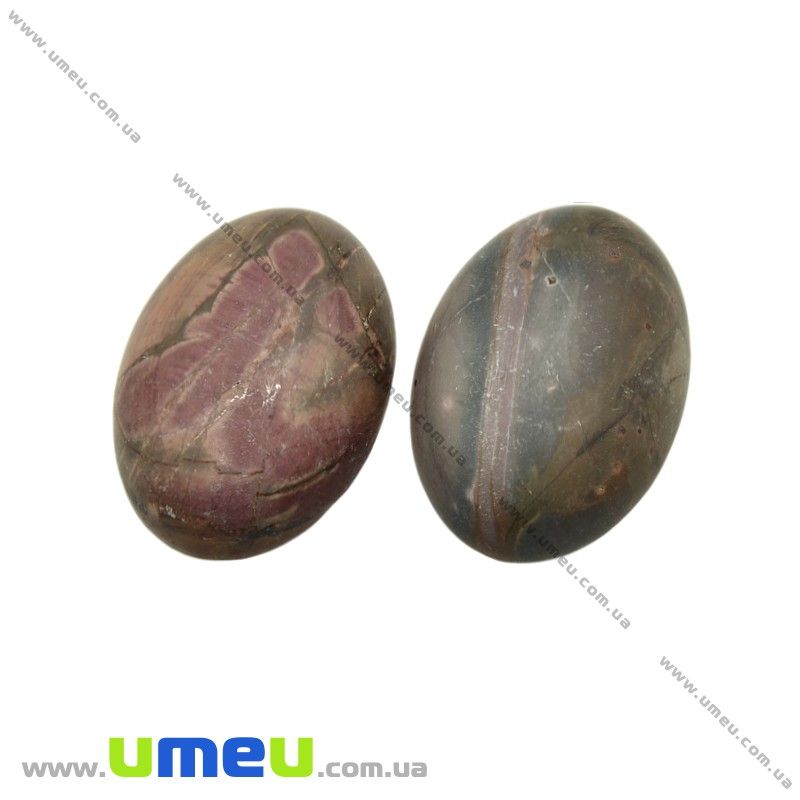 Кабошон нат. камінь Яшма Пікассо, Овал, 25х18 мм (KAB-025998)