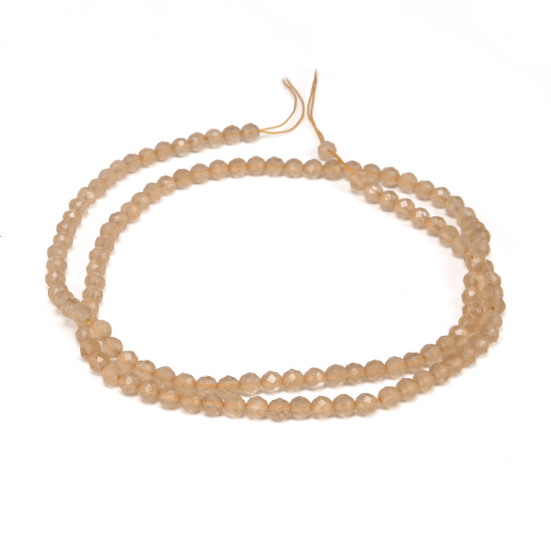 Намистини Котяче око, Синт. камінь, 3 мм, Помаранчеві, Круглі грановані (BUS-054289)