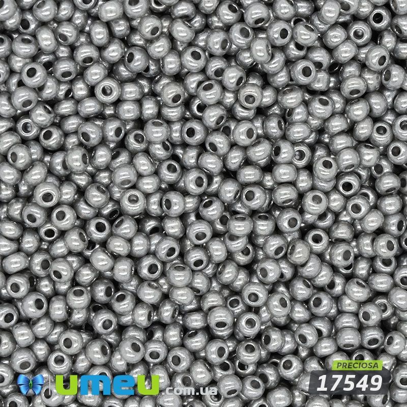 Бісер чеський №859/17549, Сірий, Перламутровий, 10/0 (BIS-043978)