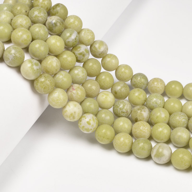Намистини Нефрит салатовий, Натур. камінь, 10,5 мм, Круглі (BUS-053979)
