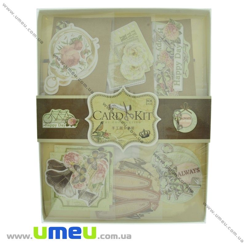 Набір скрапбукінгу для виготовлення 6-ти міні-листівок з конвертами (DIF-032719)