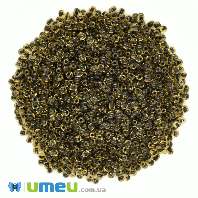 Бісер китайський середній, 8/0, Чорний хамелеон, 3 мм (BIS-037660)