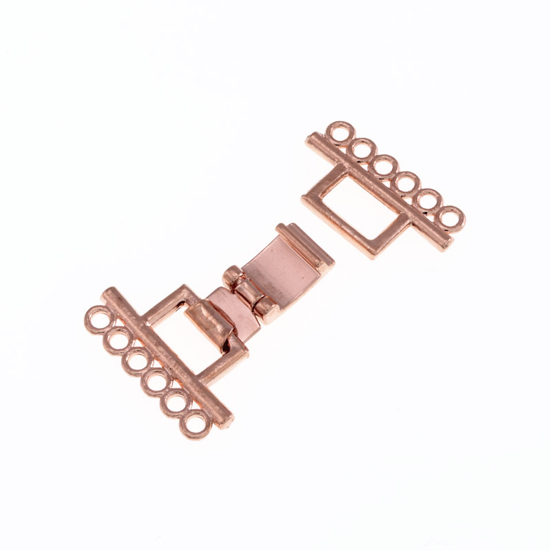 Застібка на 6 ниток, 24х20 мм, Рожеве золото (ZAM-013550)