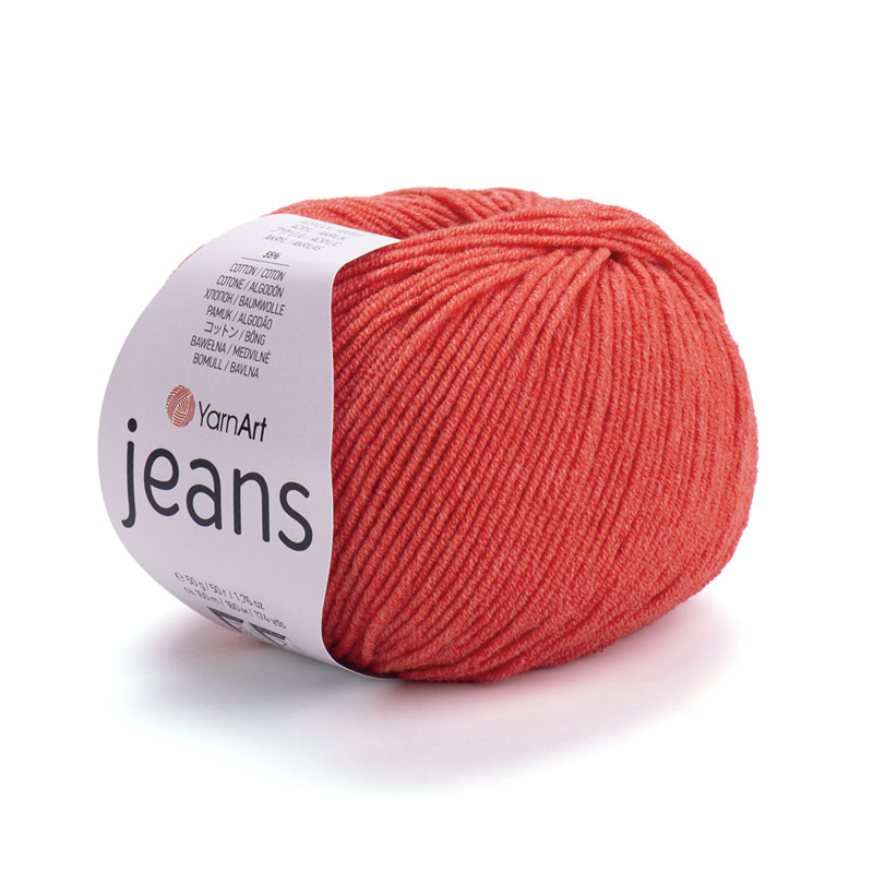 Пряжа YarnArt Jeans 50 г, 160 м, Червона 26 (YAR-025304)