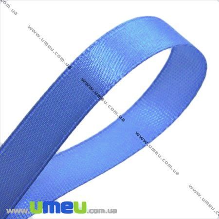 Атласная лента, 6 мм, Синяя, 1 м (LEN-014485)