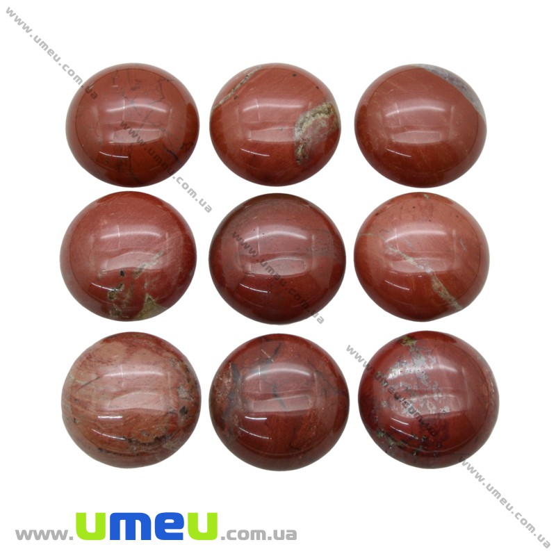 Кабошон нат. камінь Яшма червона, Круглий, 18 мм (KAB-012707)
