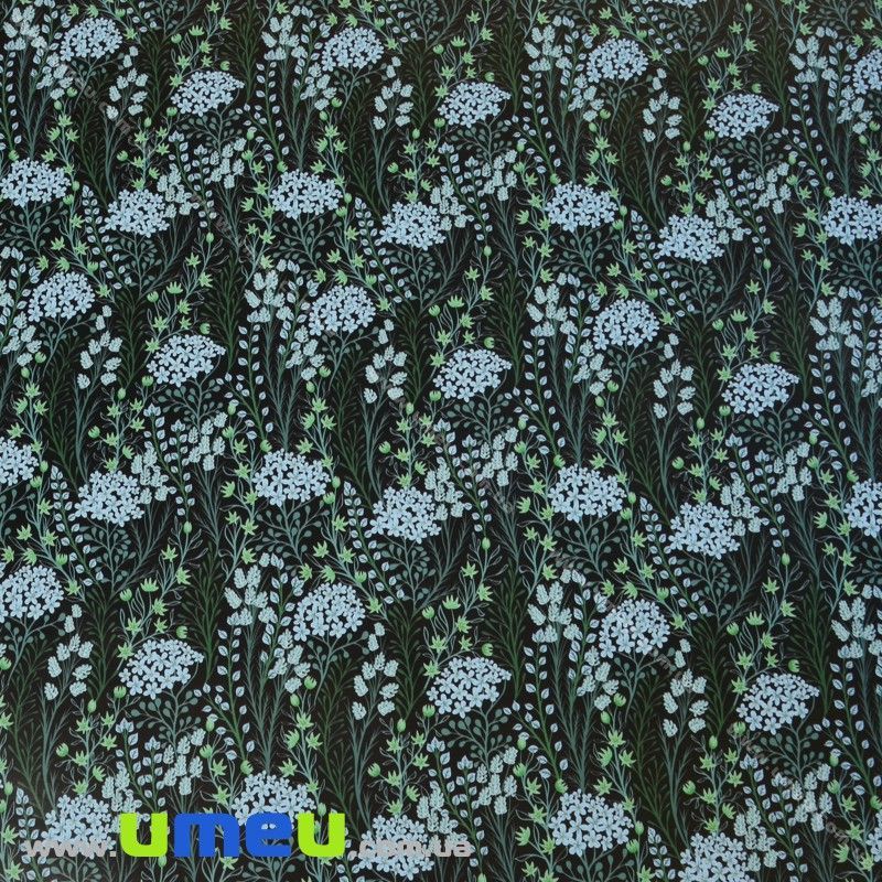 Пакувальний папір Польові квіти, Чорний, 70х100 см (UPK-030270)