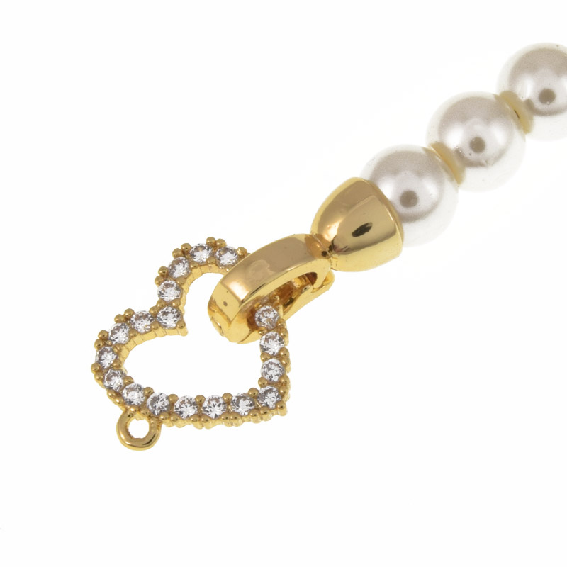 Застібка, 22х12 мм, Латунь з покриттям 18 kt, Куб. цирконій (ZAM-060837)