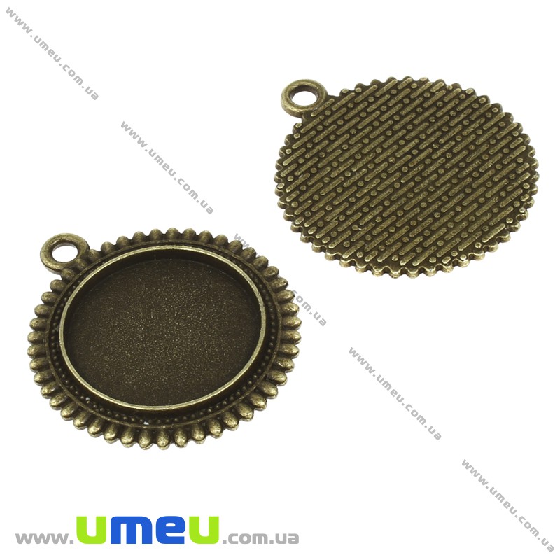 Основа кругла, 30х26 мм, 18 мм, Антична бронза (OSN-002673)