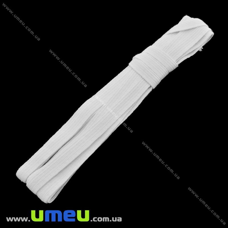 Резинка плоска 8 мм, Біла (LEN-032203)