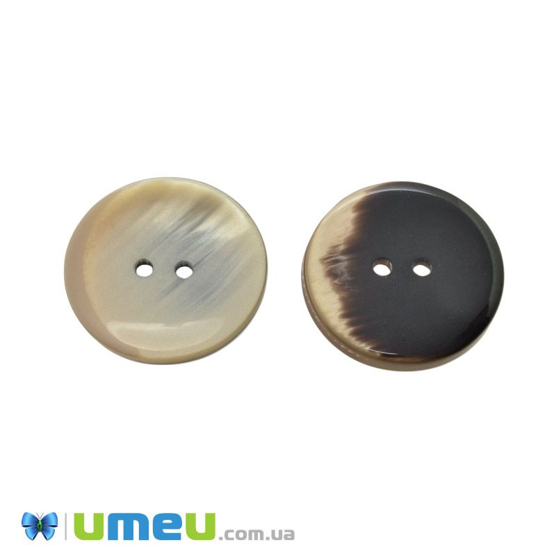 Гудзик пластиковий Круглий, 28 мм, Бежевий перламутровий (PUG-046418)