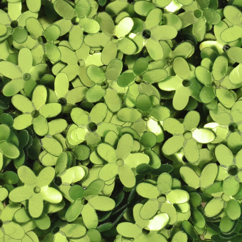 Паєтки Індія квіти, 9,5 мм, Зелені (PAI-051171)