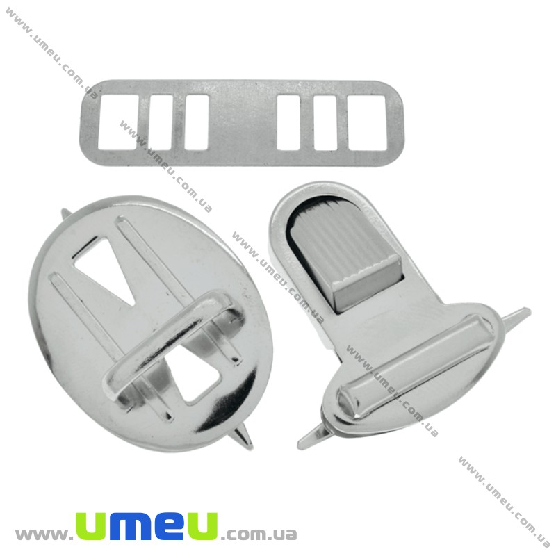 Замок портфельный, 34х27 мм, Темное серебро (BAG-002400)