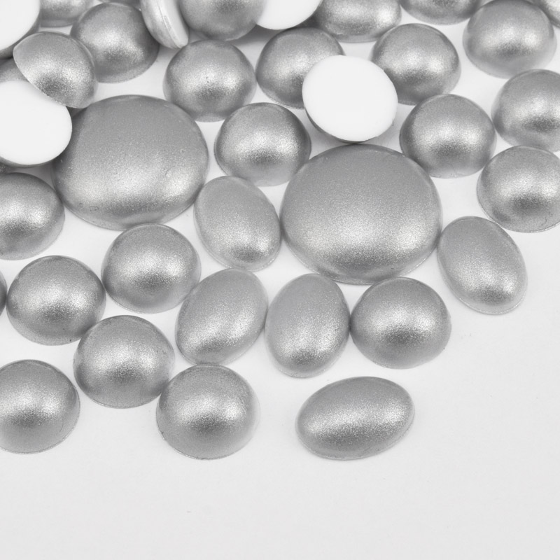 Кабошоны пластиковые, Микс серебристый (KAB-060982)