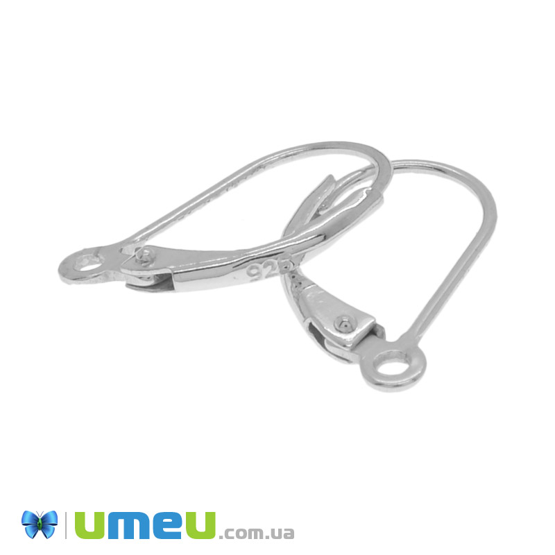 Швензи Срібло (925 проба) з французьким замком, 15х11 мм (SER-002141)