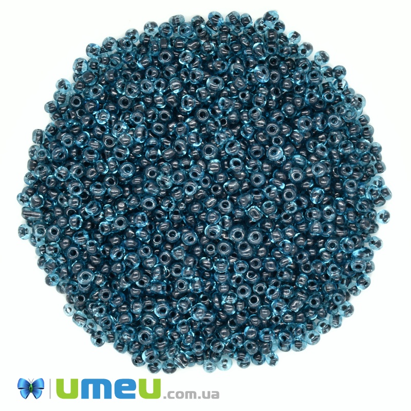 Бісер китайський середній, 8/0, Синій хамелеон, 3 мм (BIS-037663)