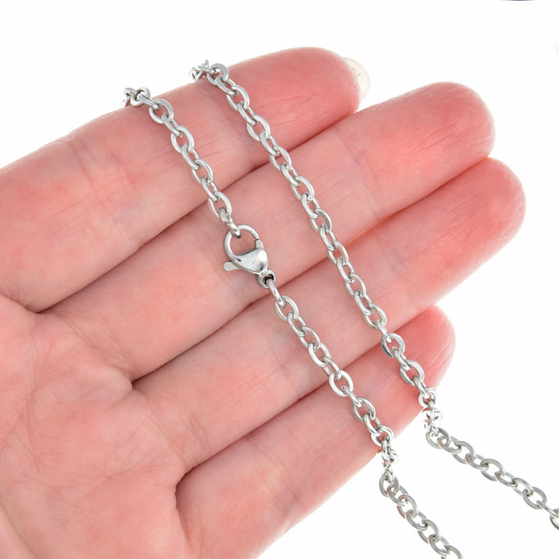 Основа на шею из нерж. ст., Темное серебро, 3 мм, 70 см (STL-049590)