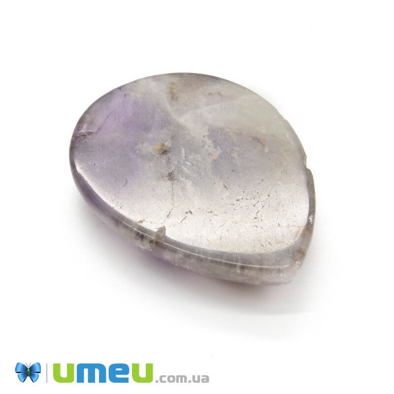 Кабошон нат. камень Аметист светлый 2 сорт, Капля, 40х30 мм (KAB-042719)