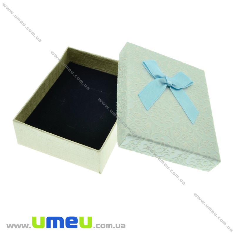Подарункова коробочка Прямокутна з візерунком, 9х7х3 см, Блакитна (UPK-023105)