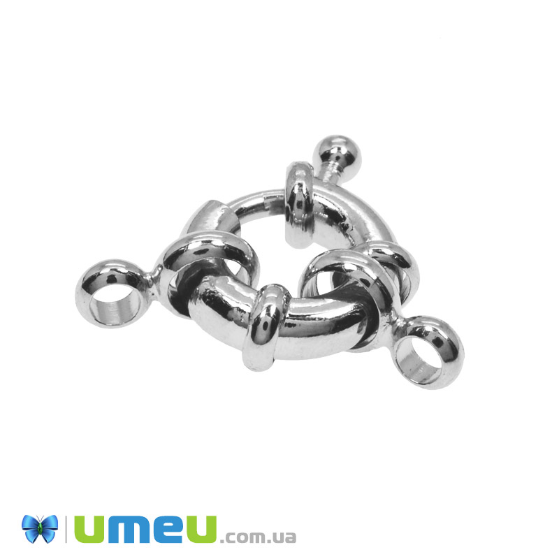 Замок-карабін круглий, Темне срібло, 20х13 мм (ZAM-049128)