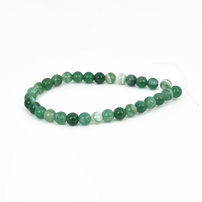 Бусины Агат зеленый, Натур. камень, 6 мм, Круглые, 18 см (BUS-058045)