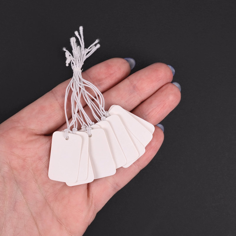 Бірки для подарунків, 25х15 мм, Білі (UPK-056259)