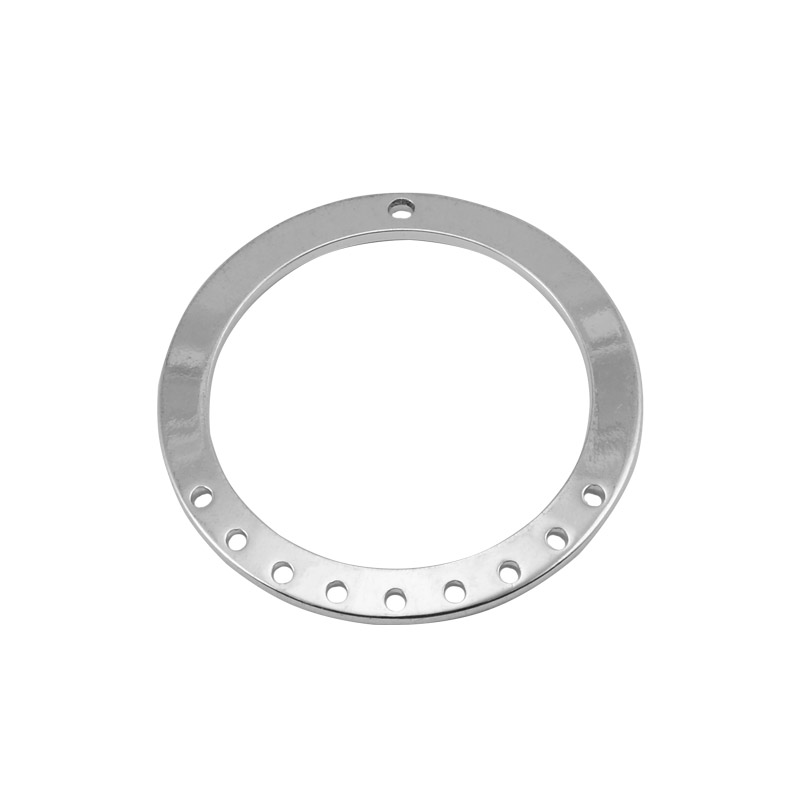 Конектор металевий круглий на 9 отворів, 27 мм, Темне срібло (KON-055498)