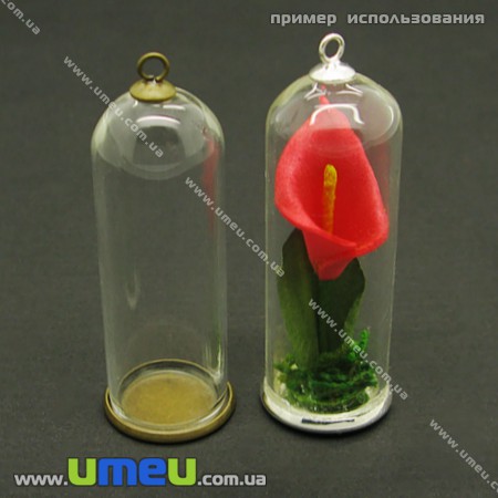 Держатель для стеклянной колбочки, 6х6 мм, Античная бронза (DIF-006737)