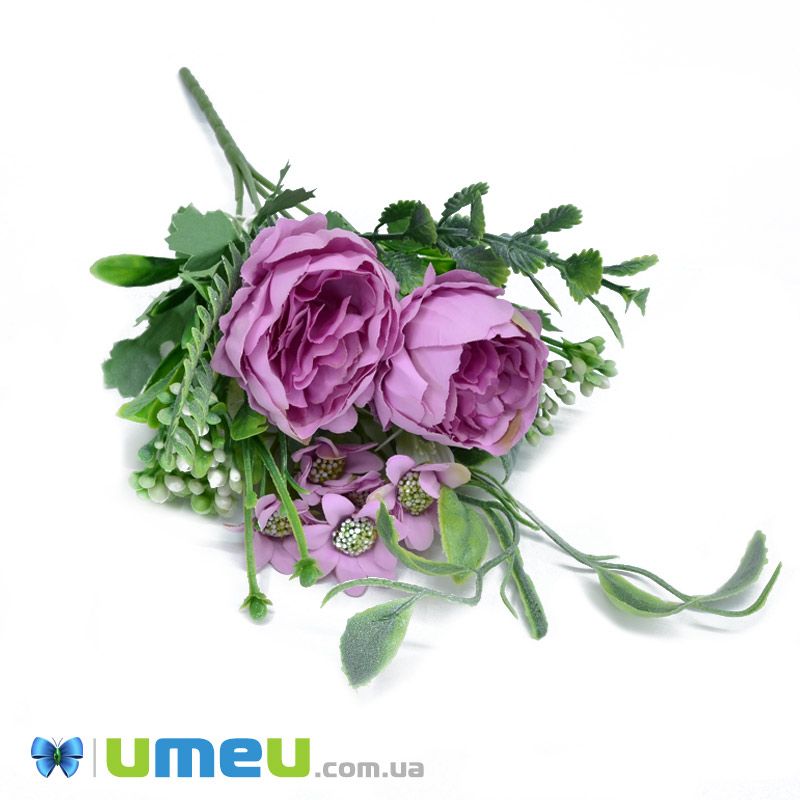 Букет півонії з ромашками, 28 см, Рожевий (DIF-045855)