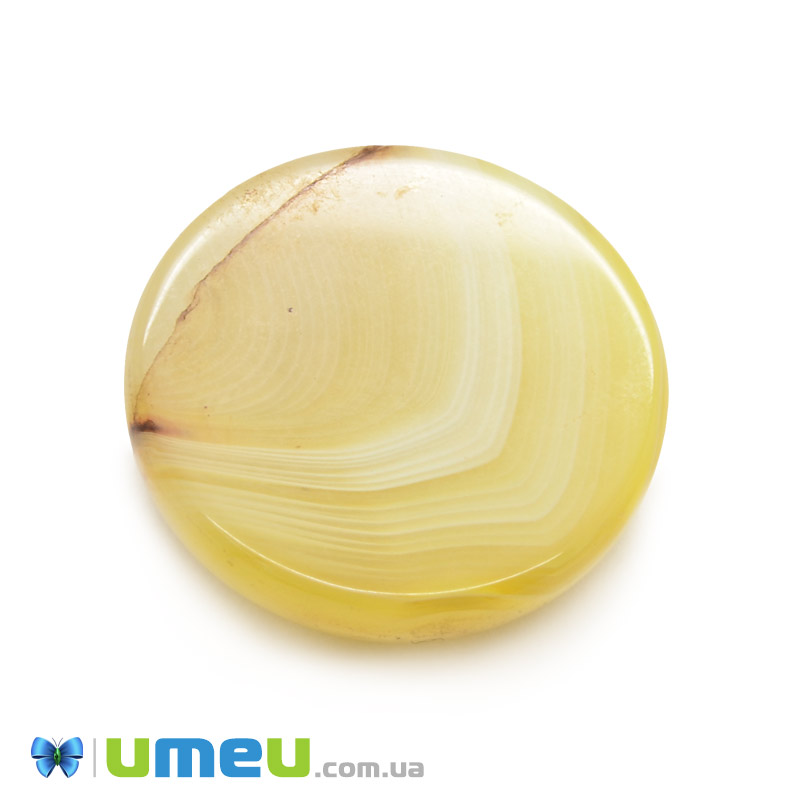 Кабошон нат. камінь Агат жовтий (2 сорт), Круглий, 20,4 мм (KAB-049959)