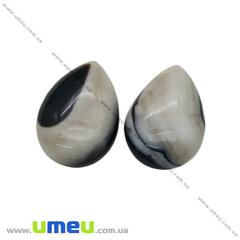 Кабошон нат. камінь Агат, Крапля, 25х18 мм (KAB-020293)