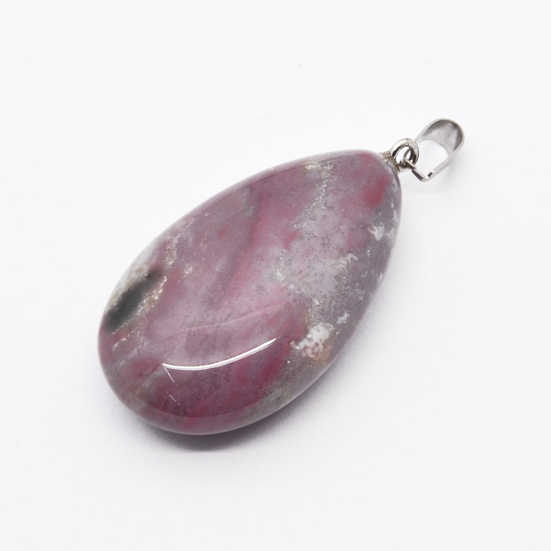 Підвіска Крапля, Натур. камінь Агат індійський, 44х24х12 мм (POD-054391)