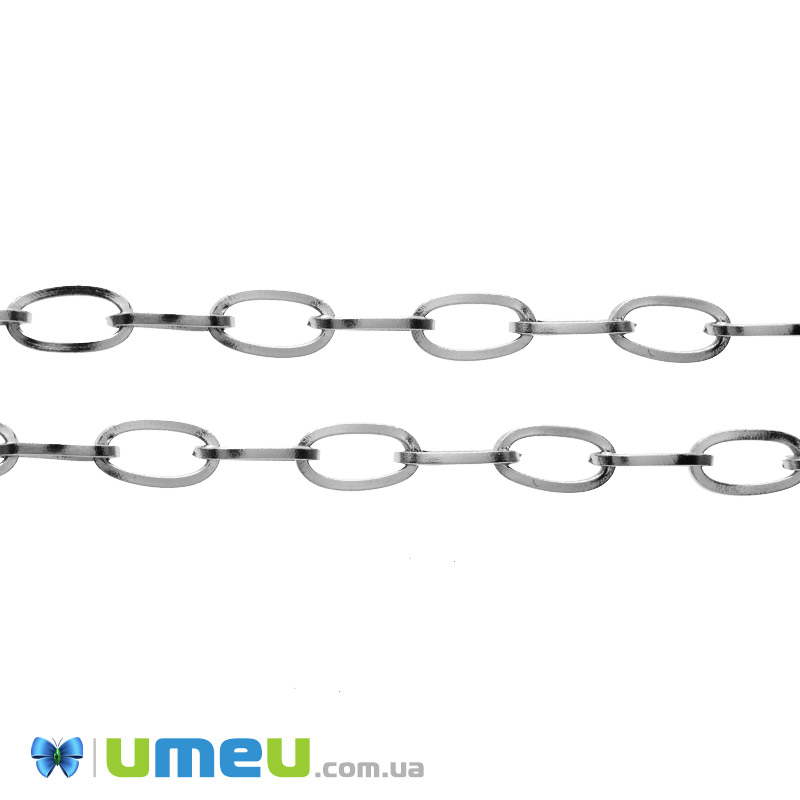 Ланцюг з нержавіючої сталі, Темне срібло, 10х5 мм (ZEP-046951)