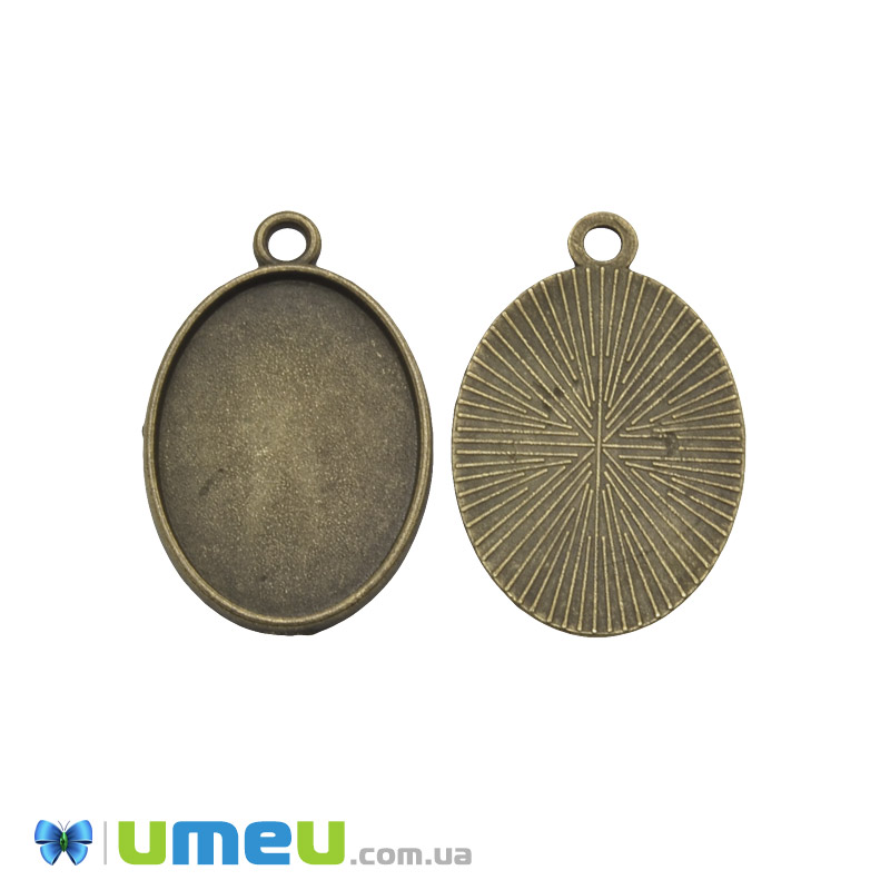 Основа овальна, 32х21 мм, 25х18 мм, Античне срібло (OSN-049470)