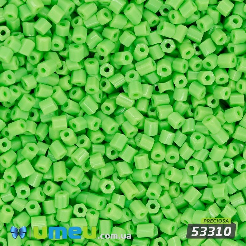 Бісер чеський Рубка 10/0, №53310, Салатовий натуральний (BIS-044022)