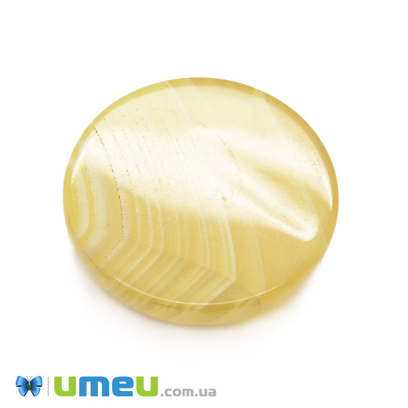 Кабошон нат. камінь Агат жовтий, Круглий, 20,3 мм (KAB-049954)