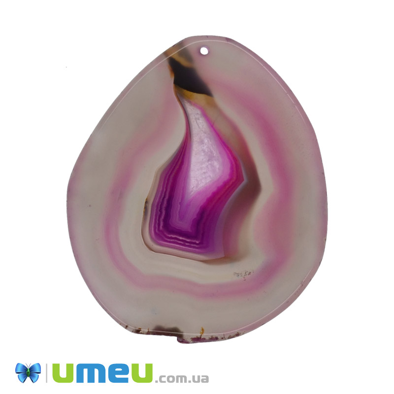 Зріз Агата, Рожевий, 71х59 мм (POD-020184)