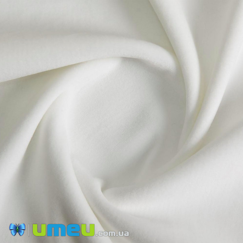 Оксамит китайський стрейчевий на інтерлок Плюшевий, Молочний, 20х29 см (TKN-040569)