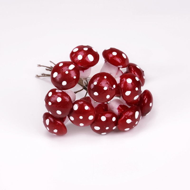 Мухомори на дроті, 20х16 мм, Червоні темні (12 шт) (DIF-056242)