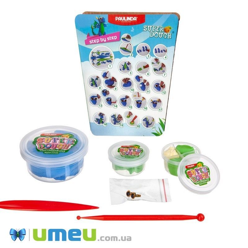 Маса для ліплення Paulinda Super Dough Cool Dragon Дракон синій (DIF-043550)