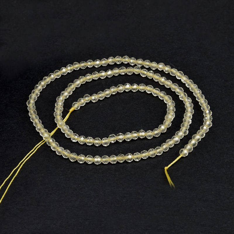 Намистини Цитрін, Натур. камінь, 3 мм, Круглі грановані (BUS-051832)