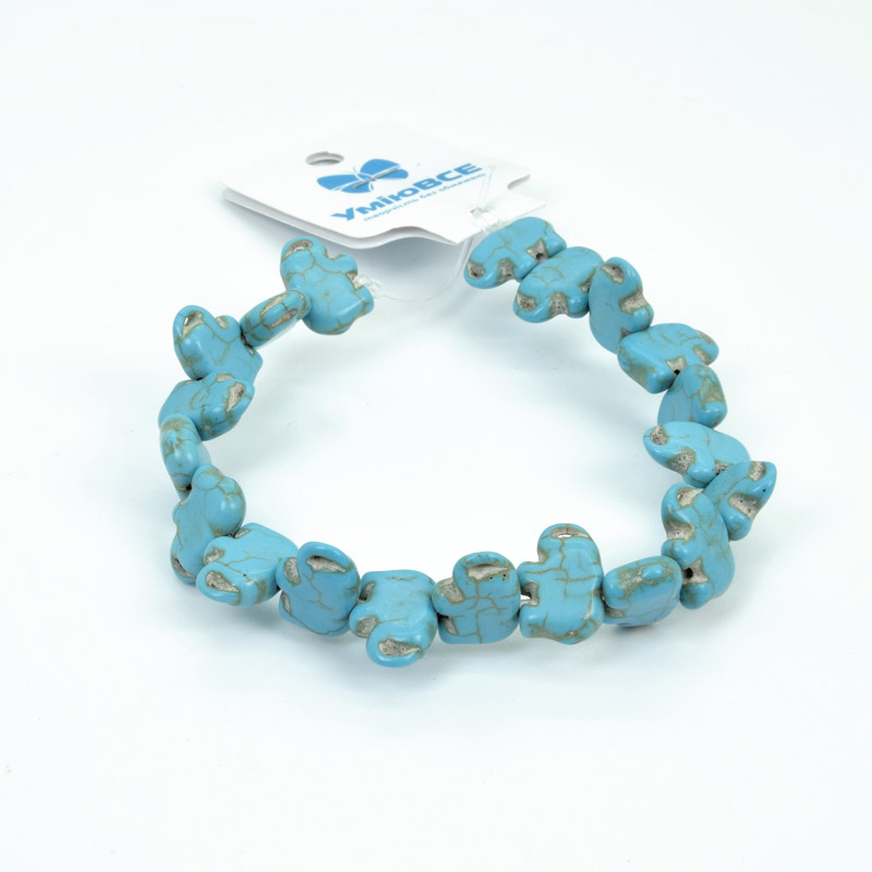 Намистини Бірюза пофарбована, Синт. камінь, 15х10 мм, Слон (BUS-057678)