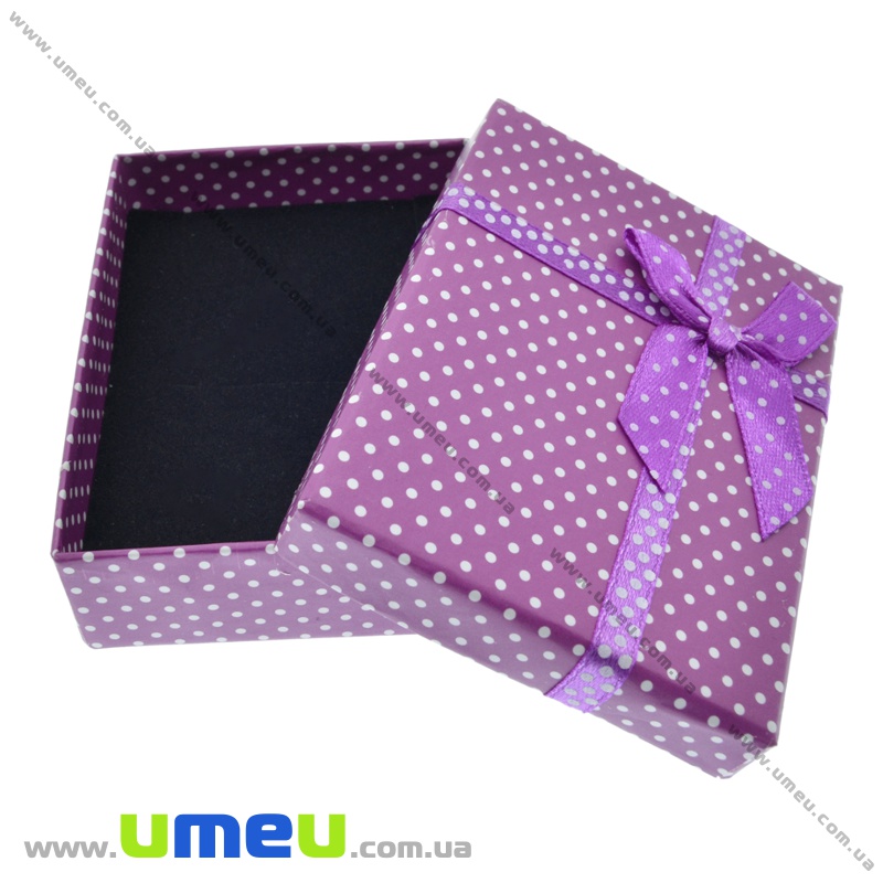 Подарункова коробочка Прямокутна в горошок, 9х7х2,6 см, Рожева (UPK-035781)