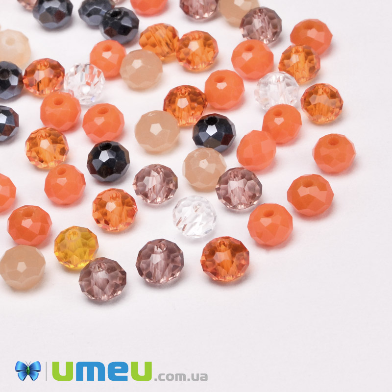 Намистини ронделі, 4х3 мм, Мікс (BUS-050930)