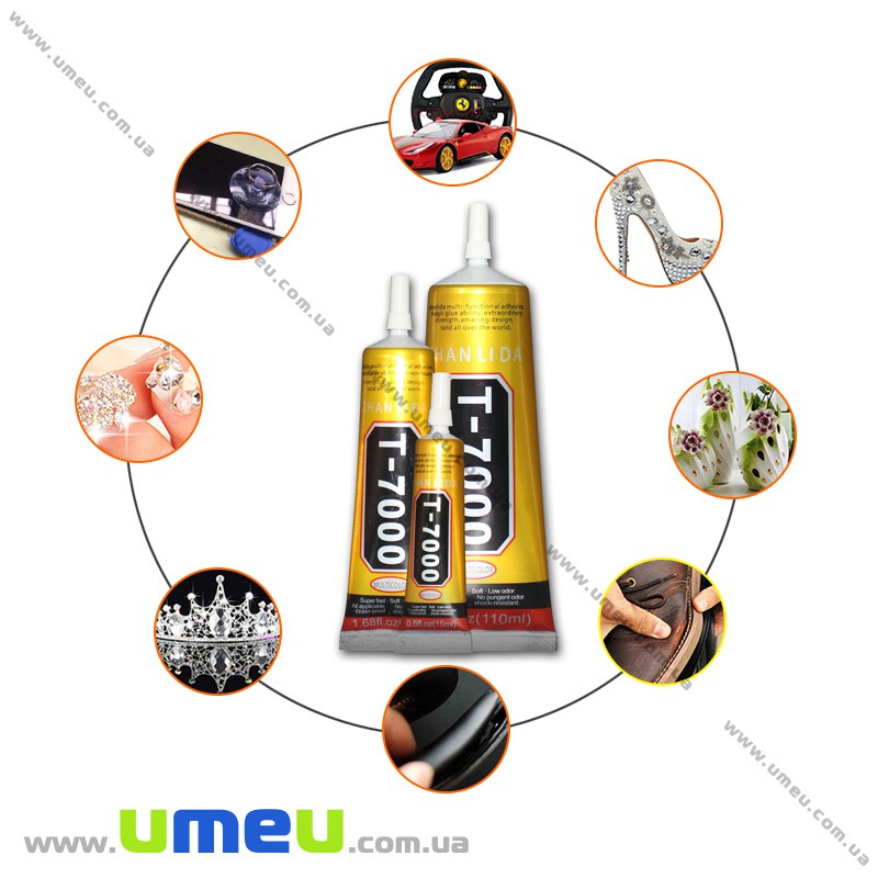 Клей Т7000 (з голкою) чорний, 50 мл (INS-026142)