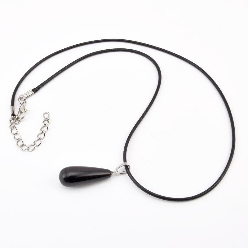 Підвіска на шнурку, Натур. камінь Агат чорний (POD-058274)